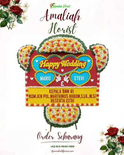 Karangan Papan Bunga Pernikahan di Ampel